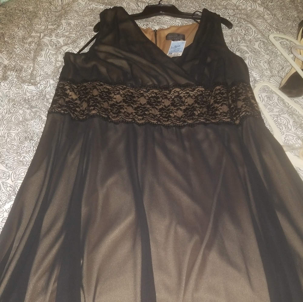 Size 22W Black Dress with Sheer overlay